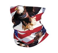 WHJSSF USA Patriotic Eagle with American Flag Prints Multifunctional Sport Headband - Seamless Stretch Neck Gaiter for Running, Hiking, Cycling & Travel - Lightweight, Breathable & Quick-Drying
