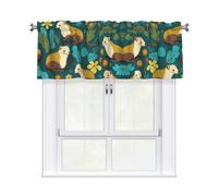WHJSSF Valance rod short curtain 54x18in foraging ferret Printed home decoration soft touch light blocking for kitchen bathroom window