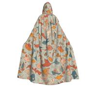 WHJSSF Various Fish Prints Halloween Adult Hooded Cape Cloak - Super Large Hooded Cloak No Zipper