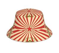 WHJSSF Vintage Circus Background Reflective Bucket Hat - Reversible Sun Protection, Lightweight, Breathable, Foldable for Men and Women Black