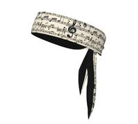 WHJSSF Vintage Music Note Art Picture Sports Double-Sided Headscarf Quick Drying, Moisture Wicking for Women, Girls, and Men