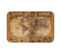 WHJSSF Vintage Old World Map Prints Hem Mat 40x60 - Well-crafted Bathroom Throw Rug | Quick-Drying Accent Cover for Guest Rooms & Spa Retreats