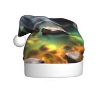 WHJSSF Waterfall Views Picture Christmas Hat for Adult Making It a Fun and Durable Gift for Men and Women