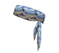 WHJSSF White butterfly in the valley Pattern Sports Double-Sided Headscarf for Women and Men Adjustable for All Head Circumferences