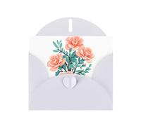 WHJSSF White Greeting Card Abstract desert roses Printed Perfect for Valentine's Day, Wedding Anniversary & Party Invitations