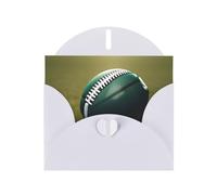 WHJSSF White Greeting Card American Football Ball On Grass Sports Printed Perfect for Valentine's Day, Wedding Anniversary & Party Invitations