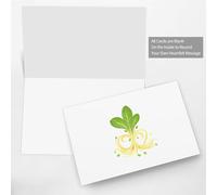WHJSSF White Greeting Card Cute little bean sprouts Printed Perfect for Valentine's Day, Wedding Anniversary & Party Invitations