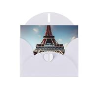 WHJSSF White Greeting Card Eiffel Tower Love Paris Prints 4x6in for Christmas, children's birthdays, Valentine's Day, wedding anniversaries, and party invitations