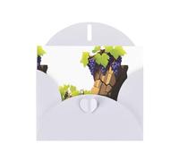 WHJSSF White Greeting Card Grape vines on the cliff Printed Perfect for Valentine's Day, Wedding Anniversary & Party Invitations