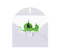 WHJSSF White Greeting Card Green pumpkin carriage Prints 4x6in for Christmas, children's birthdays, Valentine's Day, wedding anniversaries, and party invitations