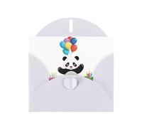 WHJSSF White Greeting Card Happy Birthday to Baby Panda Prints 4x6in for Christmas, children's birthdays, Valentine's Day, wedding anniversaries, and party invitations