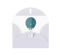 WHJSSF White Greeting Card Hot air balloon in the starry sky Prints 4x6in for Christmas, children's birthdays, Valentine's Day, wedding anniversaries, and party invitations
