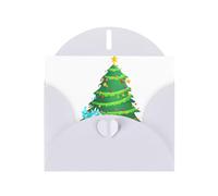 WHJSSF White Greeting Card Monster under the Christmas tree Printed Perfect for Valentine's Day, Wedding Anniversary & Party Invitations