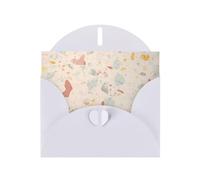 WHJSSF White Greeting Card Terrazzo Marble Pastel Printed Perfect for Valentine's Day, Wedding Anniversary & Party Invitations