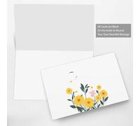 WHJSSF White Greeting Card The moon in the broken flowers Printed Perfect for Valentine's Day, Wedding Anniversary & Party Invitations