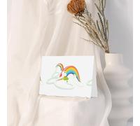 WHJSSF White Greeting Card Three little white snakes under the rainbow Printed Perfect for Valentine's Day, Wedding Anniversary & Party Invitations