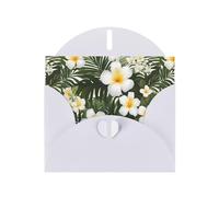 WHJSSF White Greeting Card White Hawaii Flower Printed Perfect for Valentine's Day, Wedding Anniversary & Party Invitations