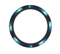 WHJSSF Wolf Howling At Full Moon Prints Neoprene Steering Wheel Layer - Engineered for Durability & Universal Vehicle Fit