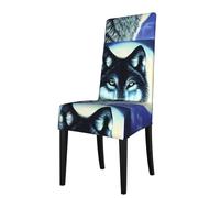 WHJSSF wolf under moon Prints Protection Cover for Dining Chair - Soft, Comfortable, Wrinkle-Resistant Elastic Fits Most Armless Chairs