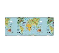 WHJSSF World Map Mouse Pad 12x31.5in Extended Gaming Desk Mat