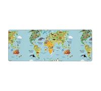 WHJSSF World Map Prints Extended Mouse Pad 12x31.5in