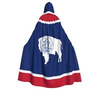 WHJSSF Wyoming State Flag Picture Halloween Adult Hooded Cloak is a super large, comfortable, and durable cloak