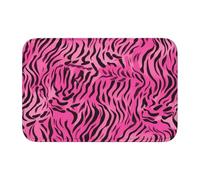 WHJSSF zebra tiger leopard pink Prints Hem Mat 40x60 | High-grade Polyester Bath Rug - Non-Slip, Fade-Resistant Floor Cover for Bathroom, Vanity, & Guest Suites