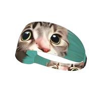 WHJWXC A Curious cat Printing Elastic Exercise Headband Head Tie,Headband for Men and Women,Hair Band for Yoga Fitness