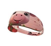 WHJWXC Cows and Strawberries Pattern Elastic Exercise Headband Head Tie,Headband for Men and Women,Hair Band for Yoga Fitness