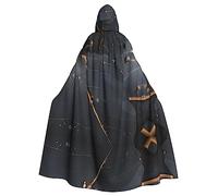 WHJWXC Enchanted Plant Leaves Printed aldult Cosplay Halloween Poncho Cape for women and men, Christmas - Hooded Design