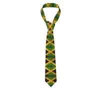 WHJWXC Old Jamaican Flag Printed Men's Necktie Business Tie Suitable for Work daily business gatherings and work use, Black, One Size