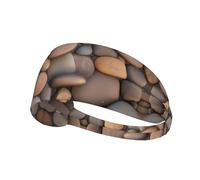 WHJWXC Pebbles in The Beach Printing Elastic Exercise Headband Head Tie,Headband for Men and Women,Hair Band for Yoga Fitness
