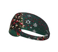 WHJWXC Round Ball Christmas Tree Printing Elastic Exercise Headband Head Tie,Headband for Men and Women,Hair Band for Yoga Fitness