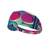 WHJWXC Round Color Palette Printing Elastic Exercise Headband Head Tie,Headband for Men and Women,Hair Band for Yoga Fitness