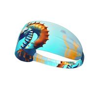 WHJWXC Seabed Coral Seahorse Printing Elastic Exercise Headband Head Tie,Headband for Men and Women,Hair Band for Yoga Fitness