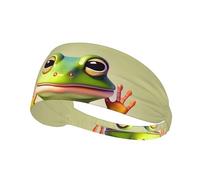 WHJWXC The Funny Frog Doing Yoga Printing Elastic Exercise Headband Head Tie,Headband for Men and Women,Hair Band for Yoga Fitness