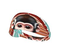 WHJWXC The Silent Monkey Printing Elastic Exercise Headband Head Tie,Headband for Men and Women,Hair Band for Yoga Fitness