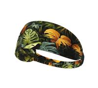 WHJWXC Tropical Rainforest Palm Leaves Printing Elastic Exercise Headband Head Tie,Headband for Men and Women,Hair Band for Yoga Fitness