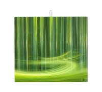 WHJWZY Bamboo Forest Halo Pattern Kitchen countertop absorbent pads Drying Mat for Kitchen Made of sponge Water absorbent 18 x 16 in