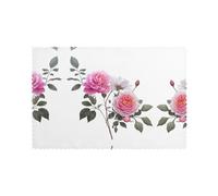 WHJWZY Blooming Roses Pattern Placemats for Dining Table 6-Piece Set Table mat 12x18 in for Kitchen Dining Decoration Washable Easy to Clean