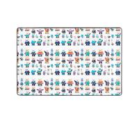WHJWZY Carpet 60 x 39 in - Flannel Area Rug for Living Room, Office, and More Pixel Bear Riot Picture