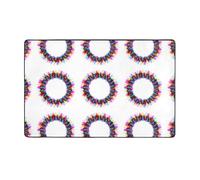 WHJWZY Carpet 60 x 39 in - Flannel Area Rug for Living Room, Office, and More Psychedelic neon Circle Pattern