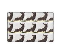 WHJWZY Carpet 60 x 39 in - Flannel Area Rug for Living Room, Office, and More Wolf on The Lawn Pattern