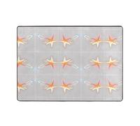 WHJWZY Carpet 80x58 in - Flannel Area Rug for Living Room, Office, and More Holographic Starfish Printing
