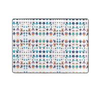 WHJWZY Carpet 80x58 in - Flannel Area Rug for Living Room, Office, and More Pixel Bear Riot Picture