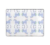 WHJWZY Carpet 80x58 in - Flannel Area Rug for Living Room, Office, and More Unicorn Silhouette Pattern