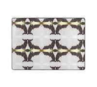 WHJWZY Carpet 80x58 in - Flannel Area Rug for Living Room, Office, and More Wolf on The Lawn Pattern
