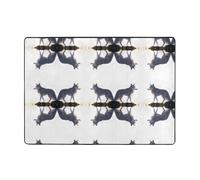 WHJWZY Carpet 80x58 in - Flannel Area Rug for Living Room, Office, and More Wolf on The Rock Pattern
