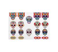 WHJWZY Day of The Dead Masks Pattern Placemats for Dining Table 6-Piece Set Table mat 12x18 in for Kitchen Dining Decoration Washable Easy to Clean