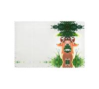 WHJWZY Deer Looking into The Distance Pattern Placemats for Dining Table 6-Piece Set Table mat 12x18 in for Kitchen Dining Decoration Washable Easy to Clean